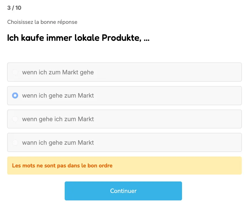 AI-powered error mapping and quiz correction interface